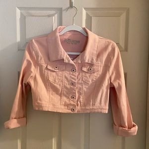 NWOT Pink Crop Denim Jacket - Medium